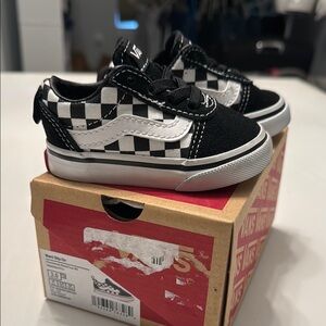 Vans Toddler Black and White Checkered Ward Slip-on